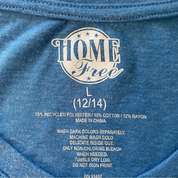 TEXAS Home Free V-neck Sleeveless Light Blue Tank Top Size Large Relaxed‎ Fit - Picture 2 of 10